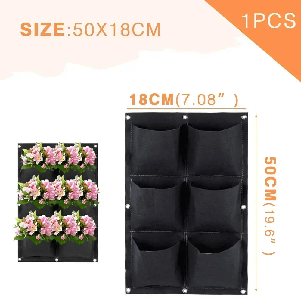 NEW Wall Hanging Pockets Planting Bags Flower Pot Home Garden Grow Bag Garden Planter Vertical Suculentas Plant Pot Home Decor