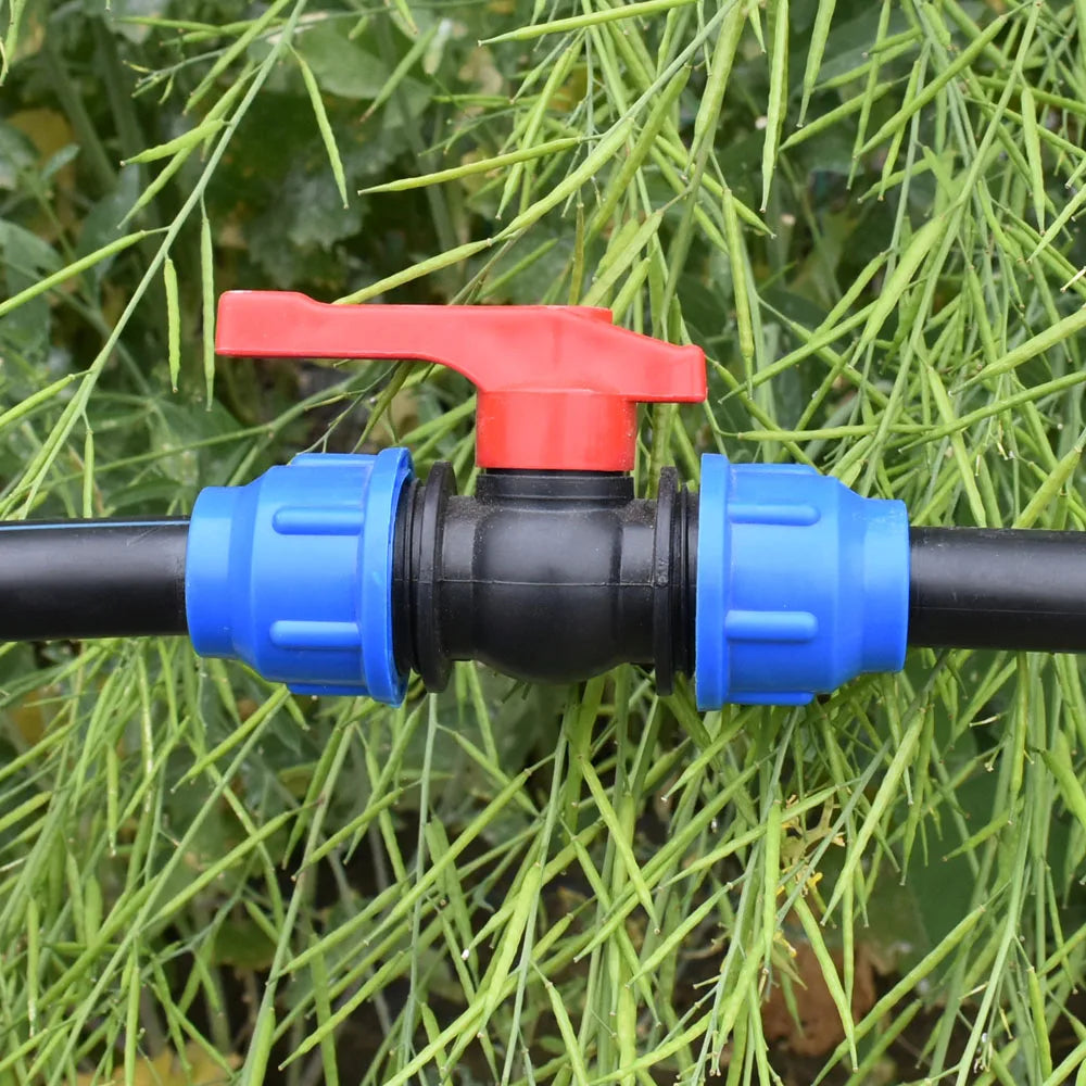 20/25/32/40/50/63mm PE Pipe Quick Connector Valve Tee Elbow Direct End plug Garden Tap Plastic Valve T-type Water Splitter