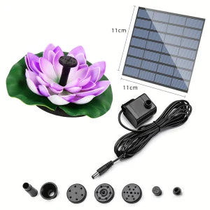 1.2W solar lotus fountain pump, DIY lotus solar fountain, suitable for garden bird bath, pond decoration, water features