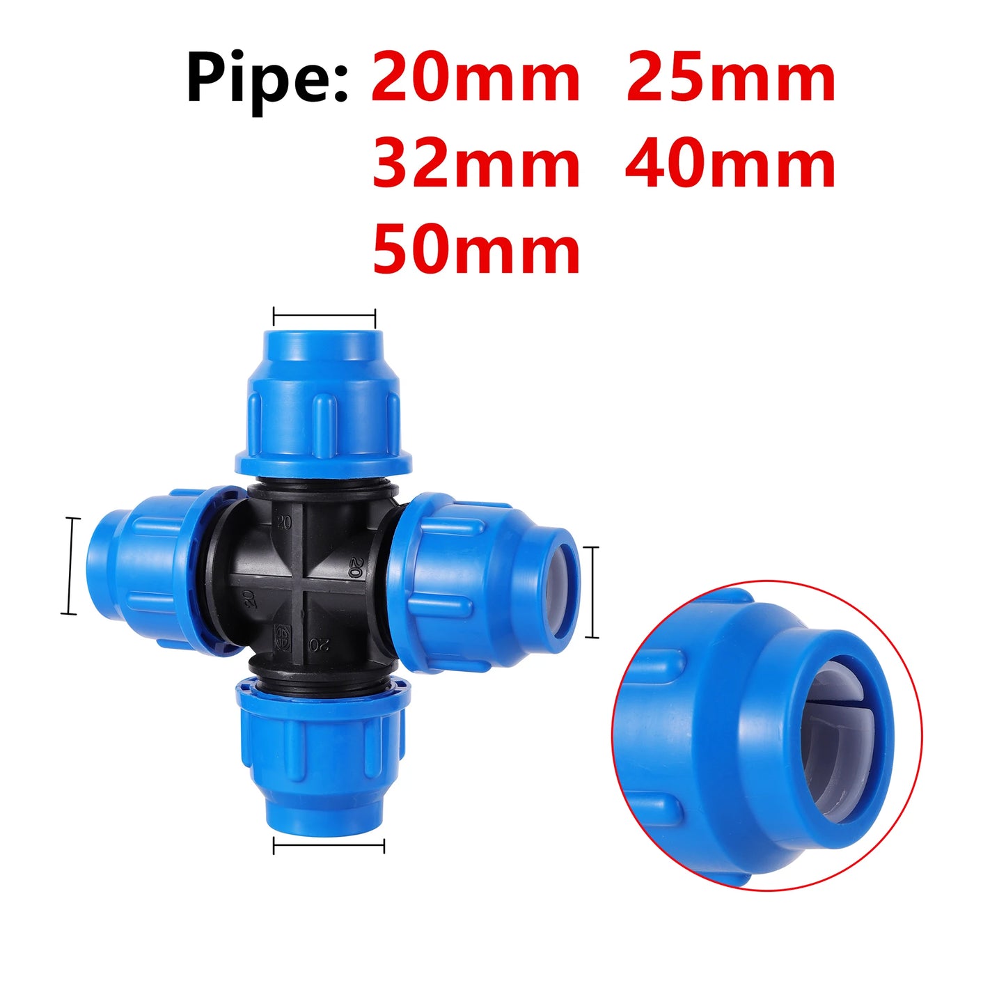 20/25/32/40/50mm PE pipe ball valve joint quick connector agricultural irrigation water pipe diverter accessories