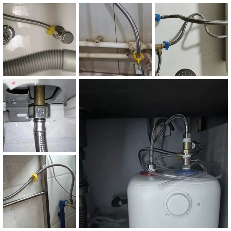 1 PC 1/2, 3/4 Inch 304 Stainless Steel Braided Hose Cold Hot Water Pipe Toilet Faucet Connection Pipe Garden Water Connection