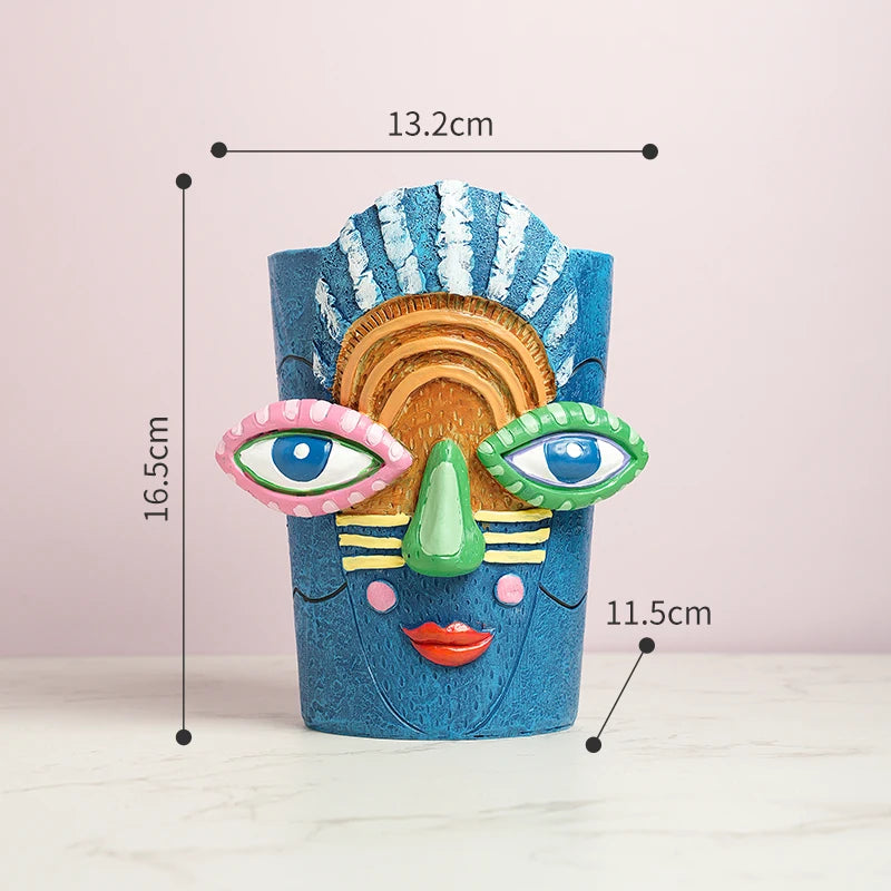 Abstract Face Planter Pot for Indoor Outdoor Plants Herb Succulent Cactus Flowerpot Home Balcony Garden Patio Art Decor
