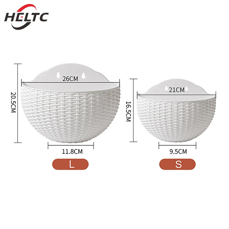 1PC Flower Pot Exquisite Wall-mounted Plastic Wall Hanging Basket Flowerpot For Outdoor Garden Balcony Planter Bucket Home Decor
