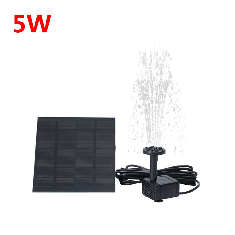 1.5W Solar Fountain Pump with 6 Nozzles Mini Fountain Pool Pond Waterfall for Outdoor Bird Bath Pond Garden Decor Floating Lotus