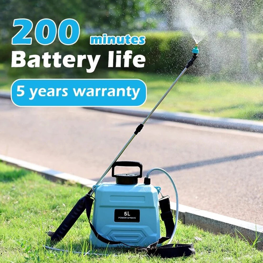 Shoulder Pesticide Sprayer 5L Electric Backpack Sprayer USB Rechargeable Automatic Sprayer Bottle 3 Modes for Garden Irrigation