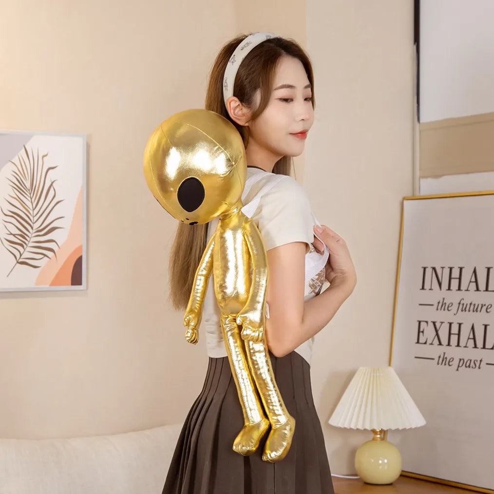 60cm Alien Plush Backpack for Kids, Soft Stuffed ET Toy Bag, Cute PU Doll, Creative Gift for Children | AlluCanFind