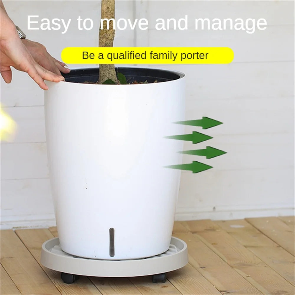 Flower Pot Stand Trays With Wheels Multifunctional Flower Disc Base Durable Movable Round Square Bonsai Plants Trays Home Decor