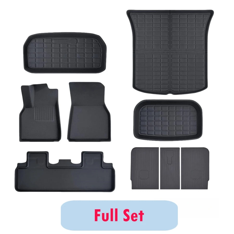 Car Floor Mats For Tesla Model Y Juniper 2025 LHD RHD Model Y All Weather Floor Liners Anti-slip Trunk Mat Cargo Liners