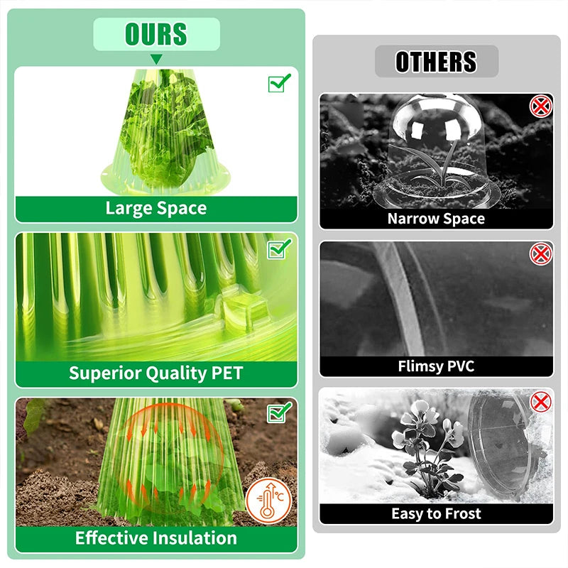 Seedling Plant Cover Snail Protection Mini Greenhouse Reusable Adjustable Breathable Plastic  Growth Box Gardening Supplies