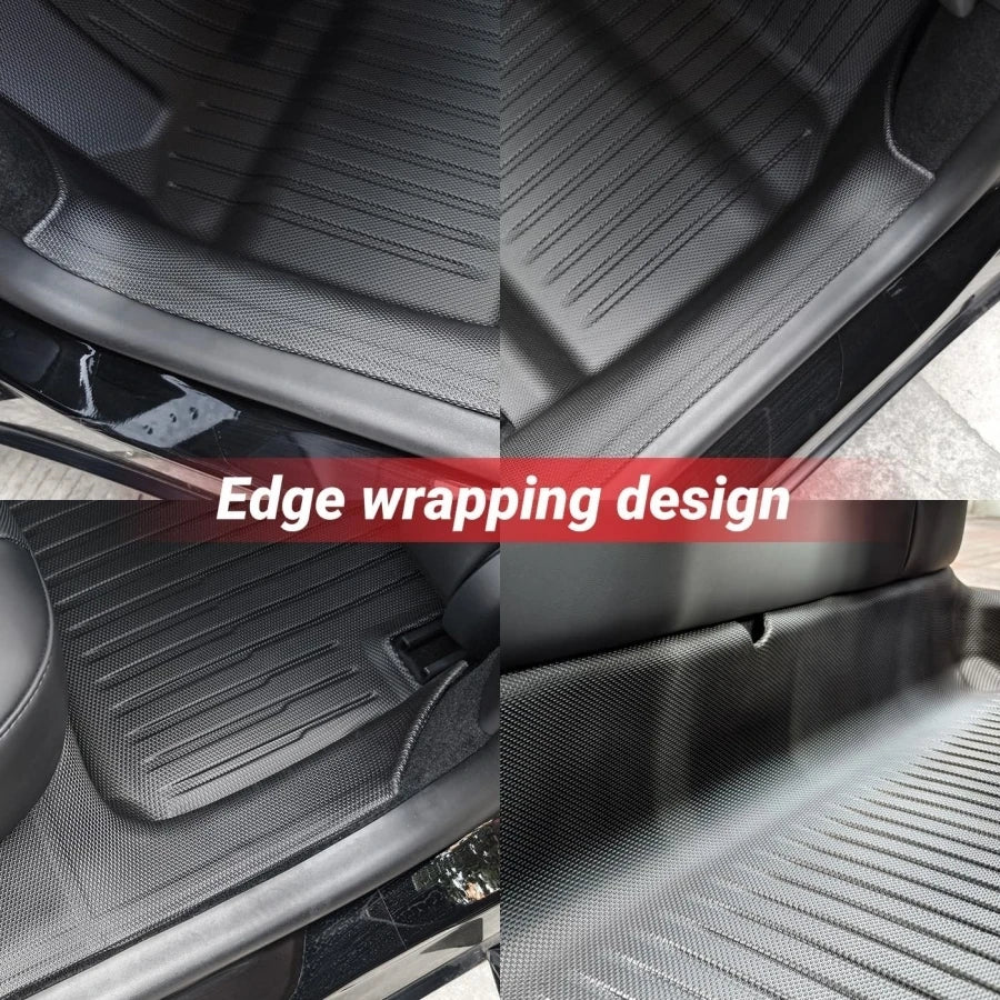 Fully Protection Floor Liners For 2025 Tesla Model Y Juniper Floor Mats with Door Sill Protector Front Rear Cargo Liner Juniper