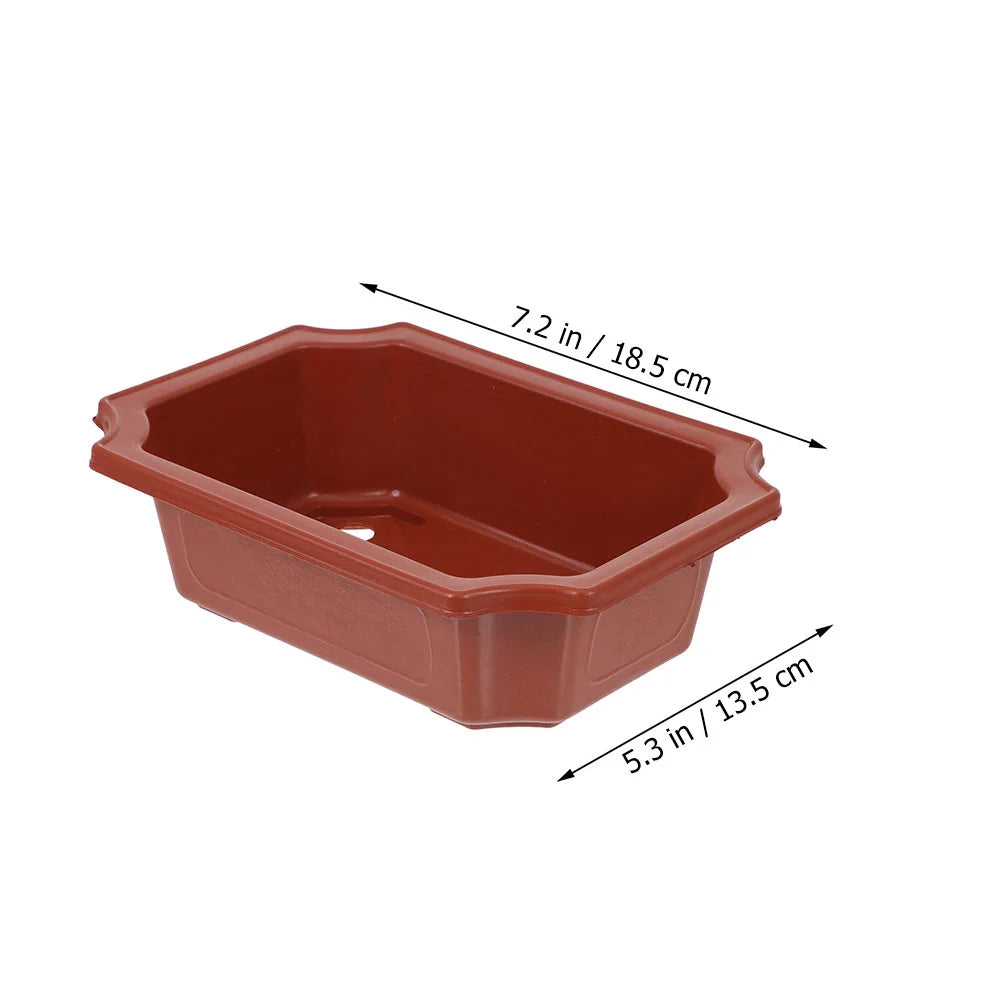 10 Pcs Plastic Planting Pot Classic Ceramic Flowerpot Bonsai Planter Garden Container Household Succulent Vase