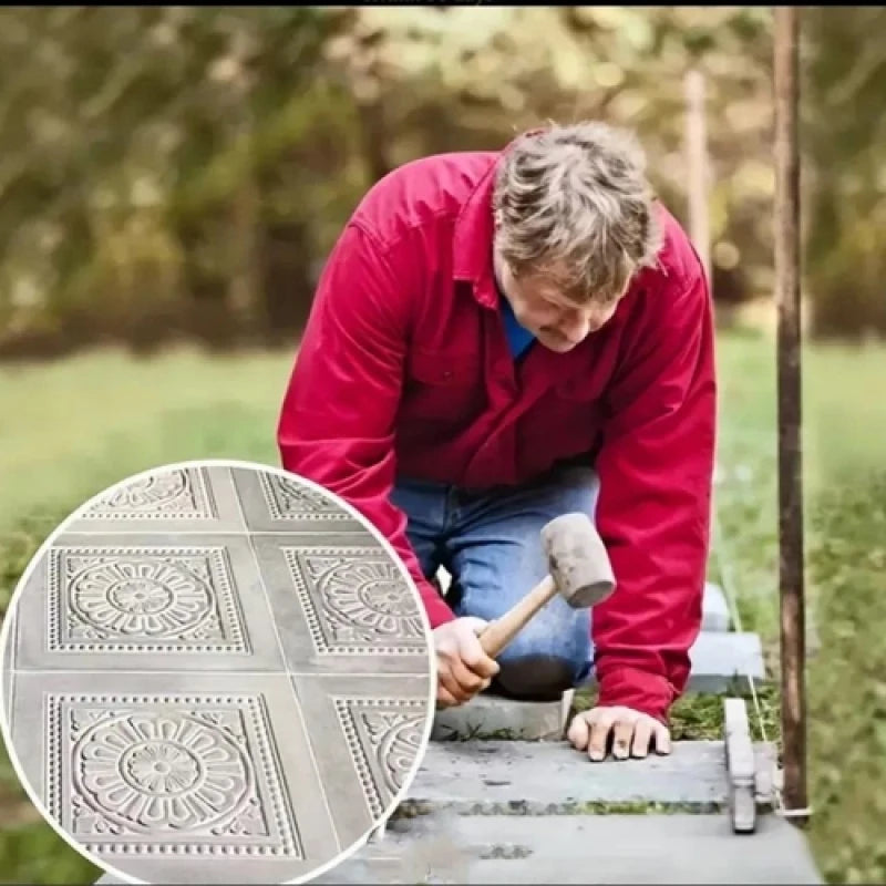 Making Tools Road Concrete Molds DIY Paving Casting Stepping Stone Square Brick Antique Landscape Yard Decor Garden Reusable