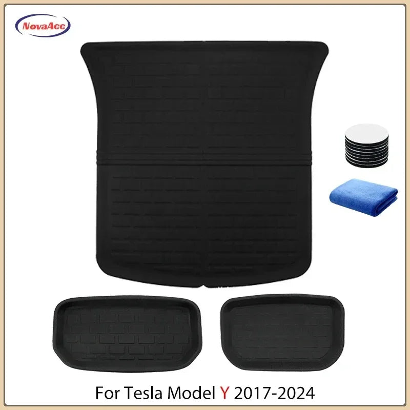 For Tesla Model Y 2017-2024 and Model 3 2021-2025 Highland All Weather Floor Mats Trunk Liners Full Protection Car Accessories