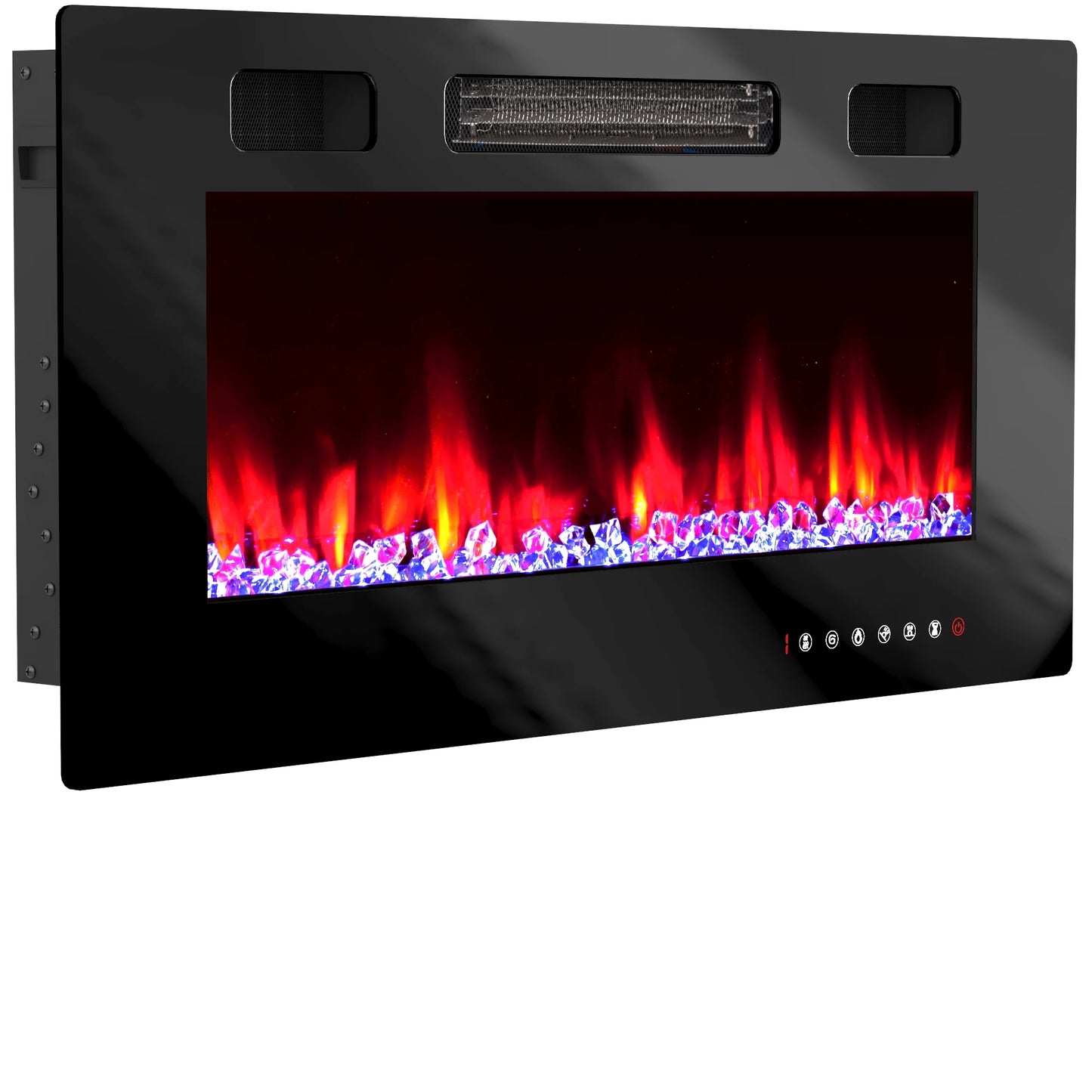 Farmhouse Fireplace TV Stand for 75/80 Inch TV, LED Media Console for 36" Electric Fireplace | AlluCanFind