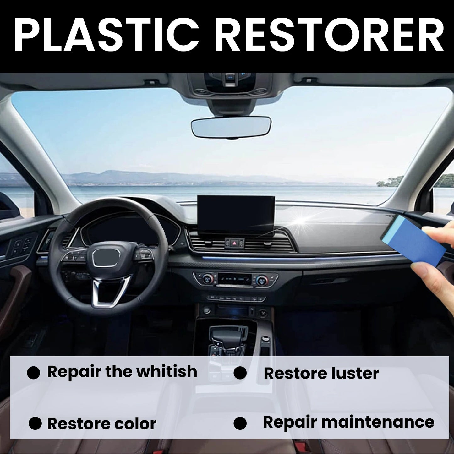 Homonth 1Set Car Plastic Restorer Polish Leather Cleaner Spray Back To Black Gloss Interior Plastic Renovator Car Accessorie