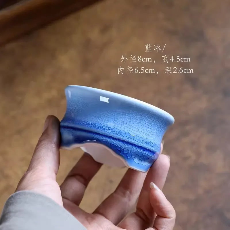 Porcelain Glazed Circle Bonsai Pot,Small Vase, Traditional Chinese Kiln Transmission, Dormitory Room,Table,Garden Decoration