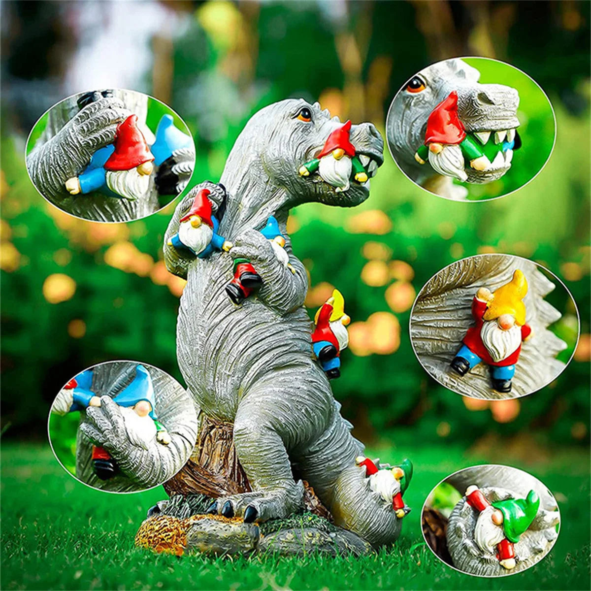 Garden Gnome Statue Outdoor Decor Dinosaur Art Outdoor for Fall Winter Garden Decor Patio Lawn Yard Decoration Housewarming Gift