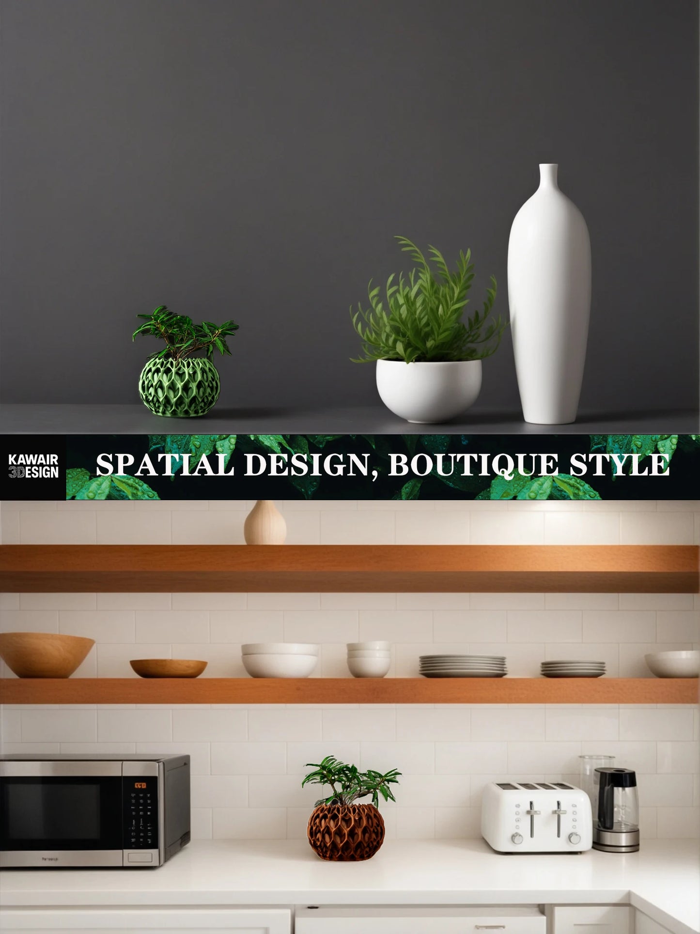 Modern Minimalist 3D Printed Plant Pot – Biodegradable Flower Planter for Home Decor, Eco-Friendly Sustainable Gift (Invader)