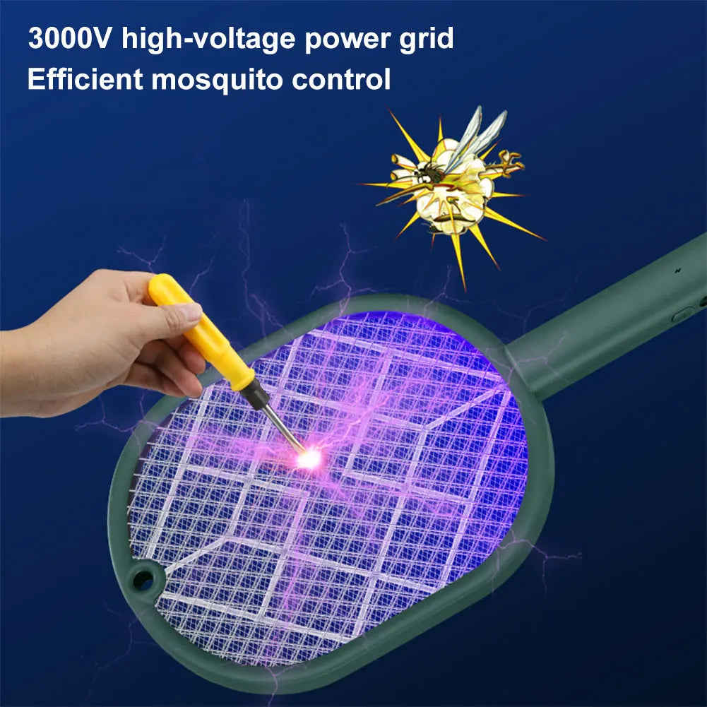 2in1 Electric Mosquito Killer Lamp Anti Mosquito Swatter Racket USB Charging Electric Fly Swatter Bug Zapper Insect Killer Light