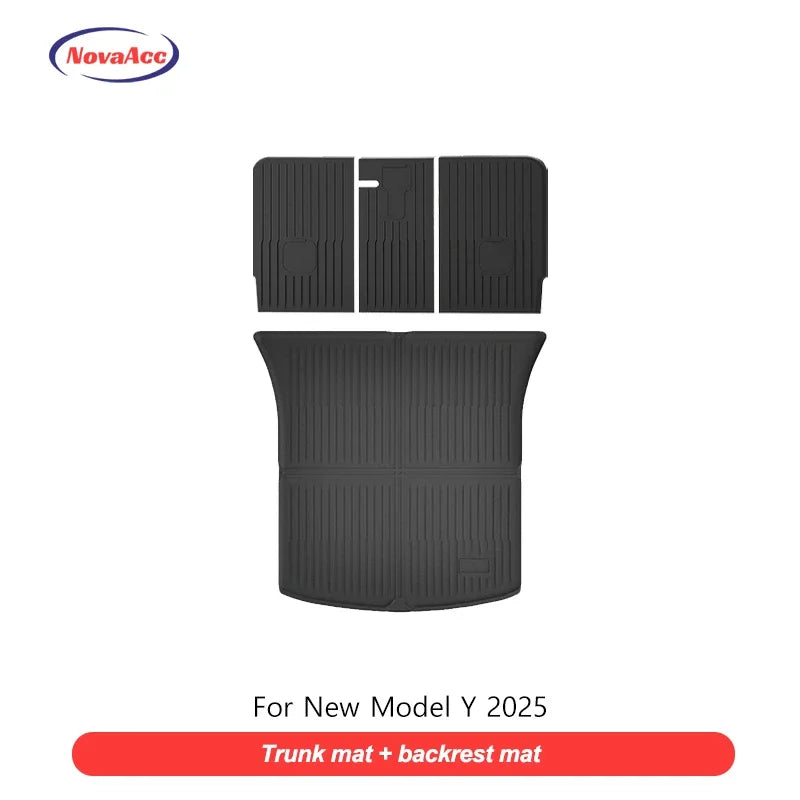 Floor Mats For Tesla Model Y 2025+ Juniper TPE All-Weather Waterproof Trunk Mat Liner Non-Slip Car Interior Protection