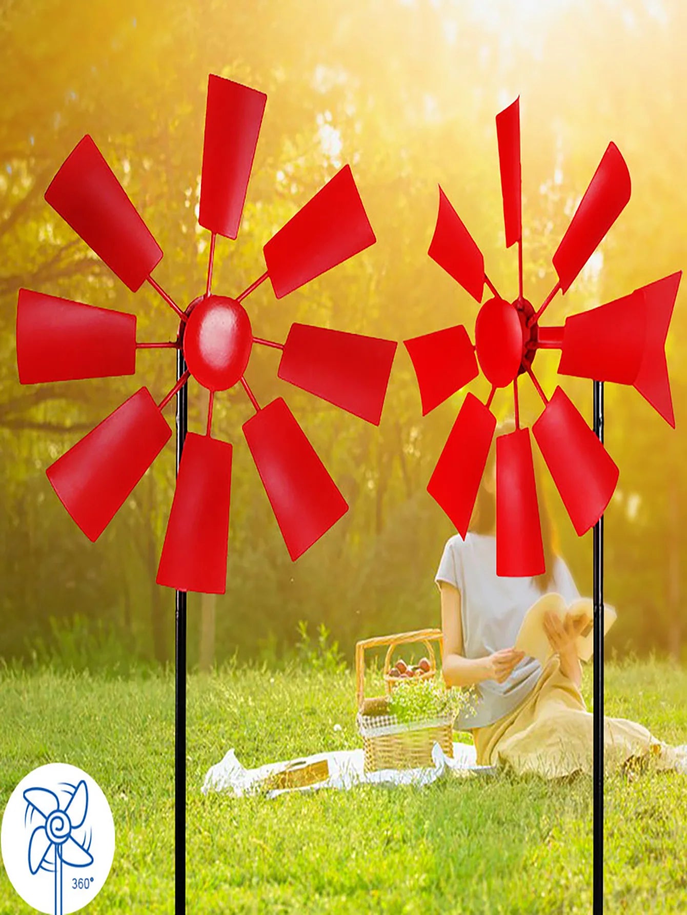 1PCS Creative Metal Rotating Windmill Outdoor Decoration Wrought Iron Windmill Pastoral Decoration Garden Courtyard Arrangement