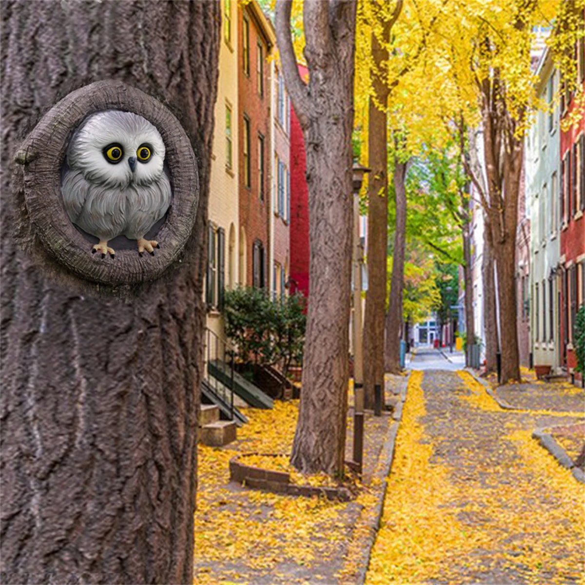 1pc Owl Tree hole Hugger tree decor,Garden Statues Owl,Nature Country Art Owl Figurine for Indoor Outdoor Yard Tree Decorations,