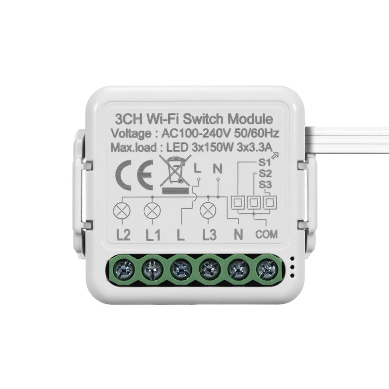 Tuya DIY Breaker Wifi Smart Light Switch Module 10A 100-240V Two Way App Remote Control Work with Alexa Google Home 1/2/3/4Gang