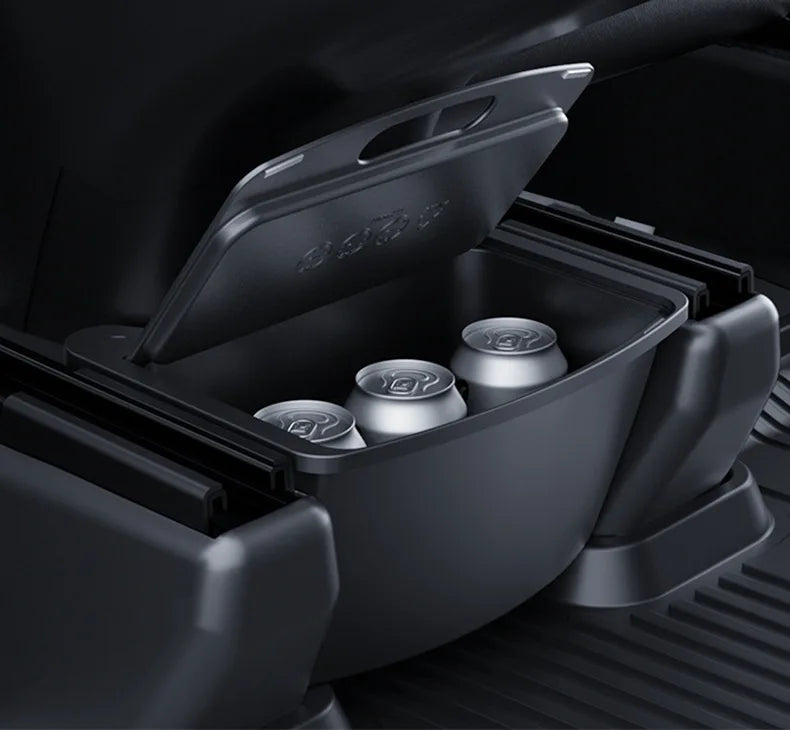 YZ For Tesla Model Y Juniper 2021-2025 Magnetic Suction Back Row Intermediate Storage Box For Tesla Storage Box Car Accessories