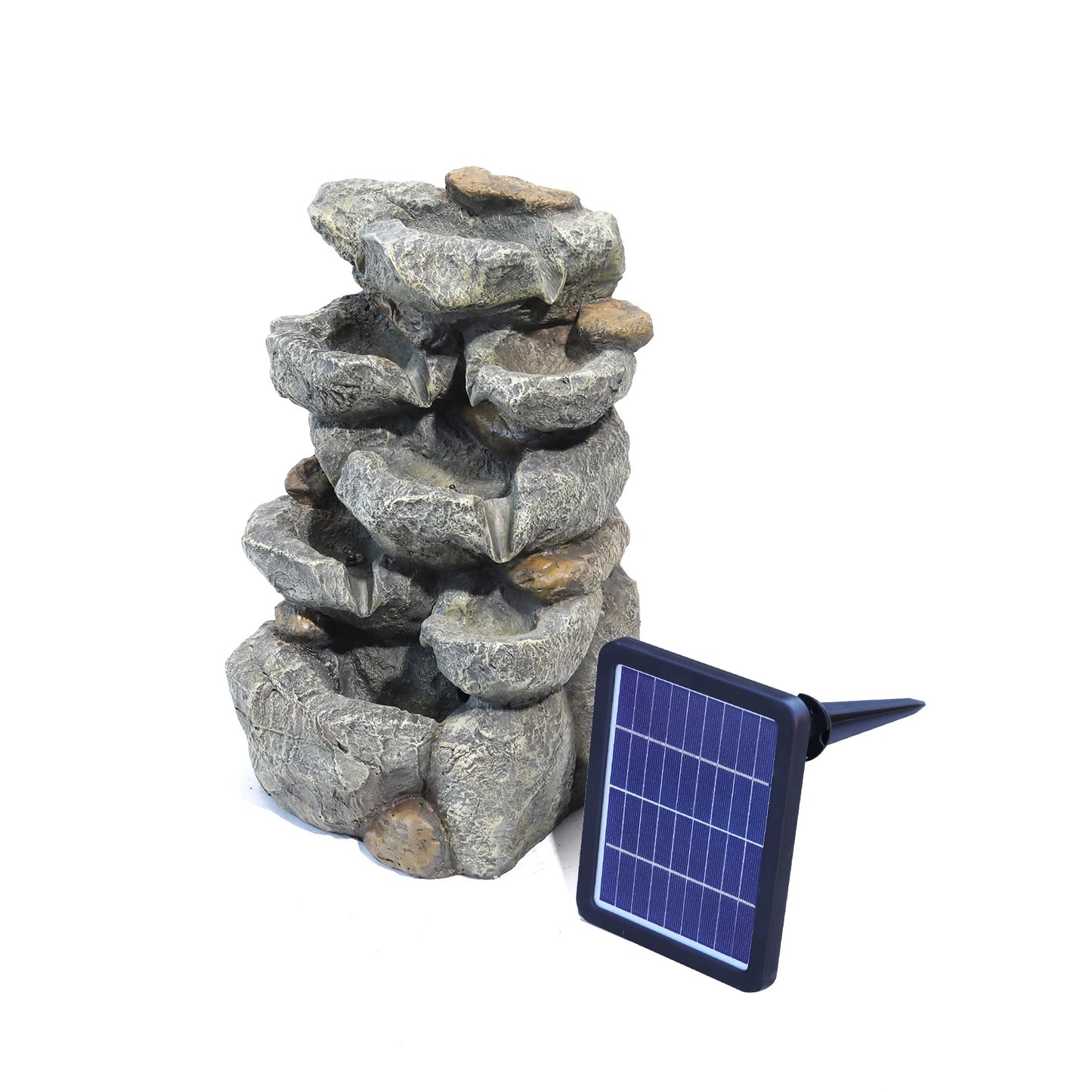 Garden Water Feature Outdoor LED Waterfall Fountain Rockery Decor