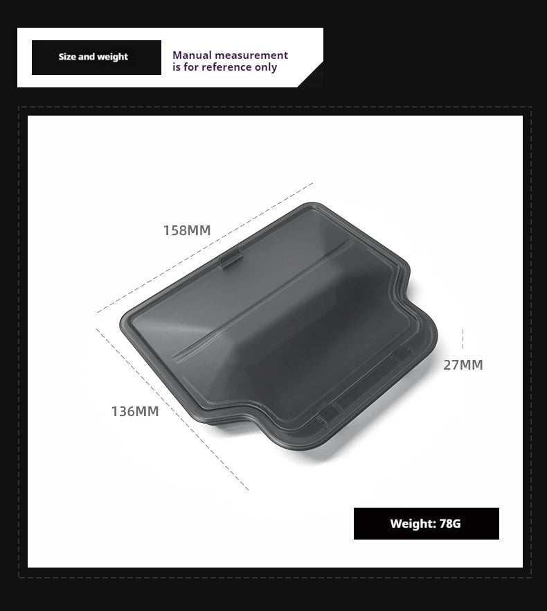 Car Armrest Hidden Storage Box For Tesla Model Y Juniper 2025 Model 3 Highland 2024-UP ABS Organizer Tray Interior Accessories
