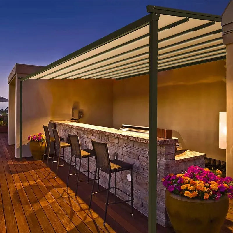 Gazebo Outdoors Aluminium Folding Tent Winter Tent Camping Tent Marquise Retractable Canopy Marquise Retractable Pergola Carport