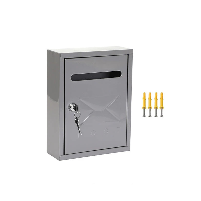 20x7.5x26cm Metal Wall Mount Mailbox Letter Box Apartment Complaint Box Large Capacity Easy Installation Office Home Postbox
