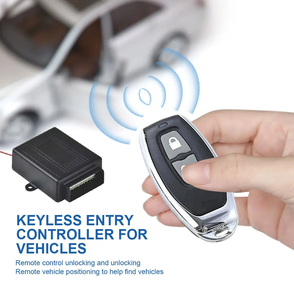 12V Vehicle Keyless Entry System 2 Button Remote Control Car Central Locking System Remote Trunk Release Universal