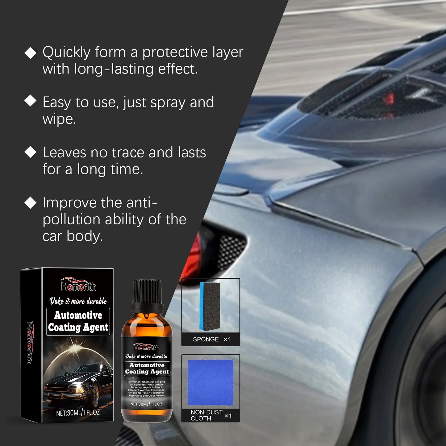 Homonth Car Nano Coating Agent Waterproof Anti-dirt Protective Paint Coating Agent Car Body Polishing Renovation Nano