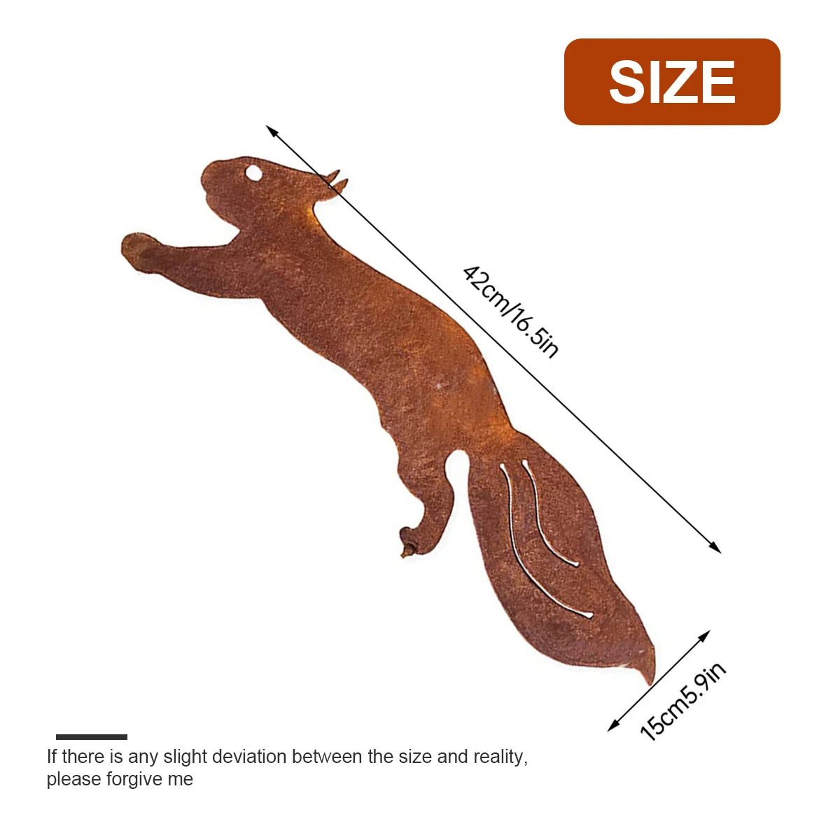 1/5Pcs Rusty Metal Birds Rusty Running Squirrel Decor Metal Art Set Outdoor Garden Animal Silhouette Creative Wrought Iron Decor