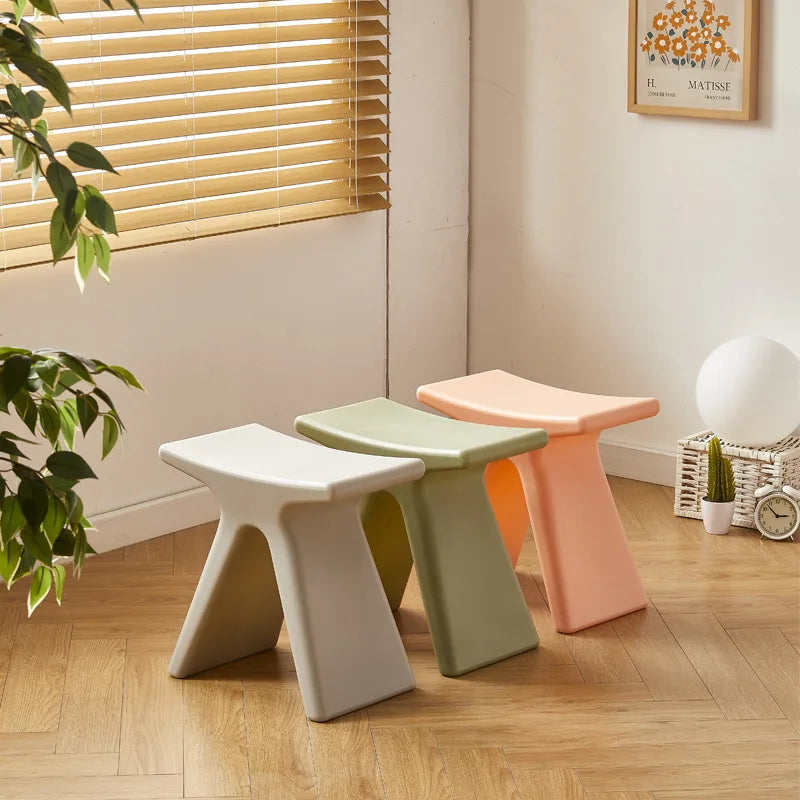 Wuli Nordic Household Shoe Changing Stool Creative Small Bench Modern Minimalist Small Stool Low Stool Special-shaped Stool 2024