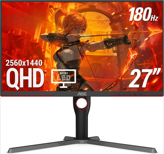 Q27G3XMN 27" Mini LED Gaming Monitor 2K QHD 2560x1440 180Hz 1ms 2X HDMI 2.0 2X Display Port Height Adjustable