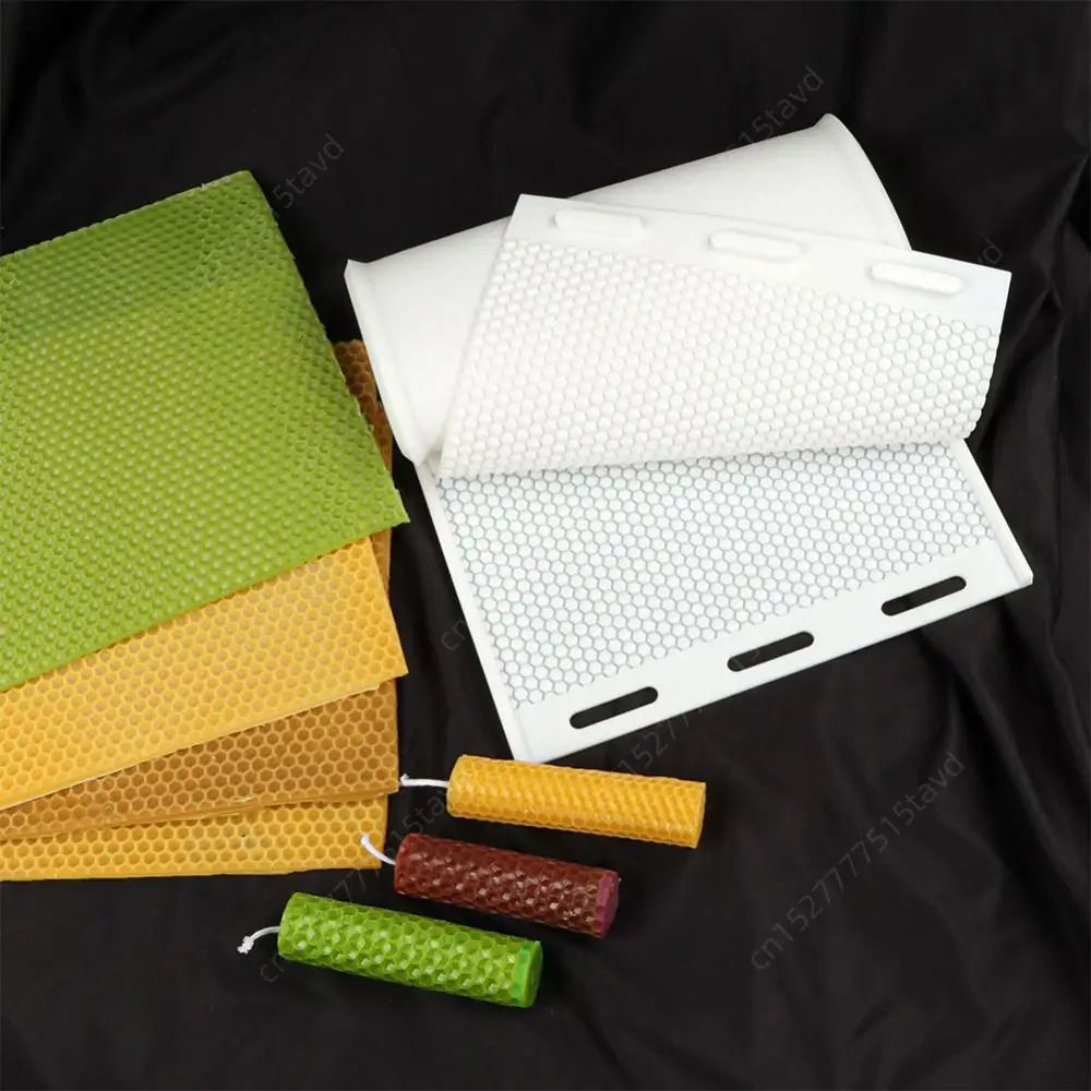 2pcs Bee Hive Basis Press Sheet Mould Reusable Silicone Beeswax Nest Base Piece Mold Lightweight Practical Beekeeping Equipment