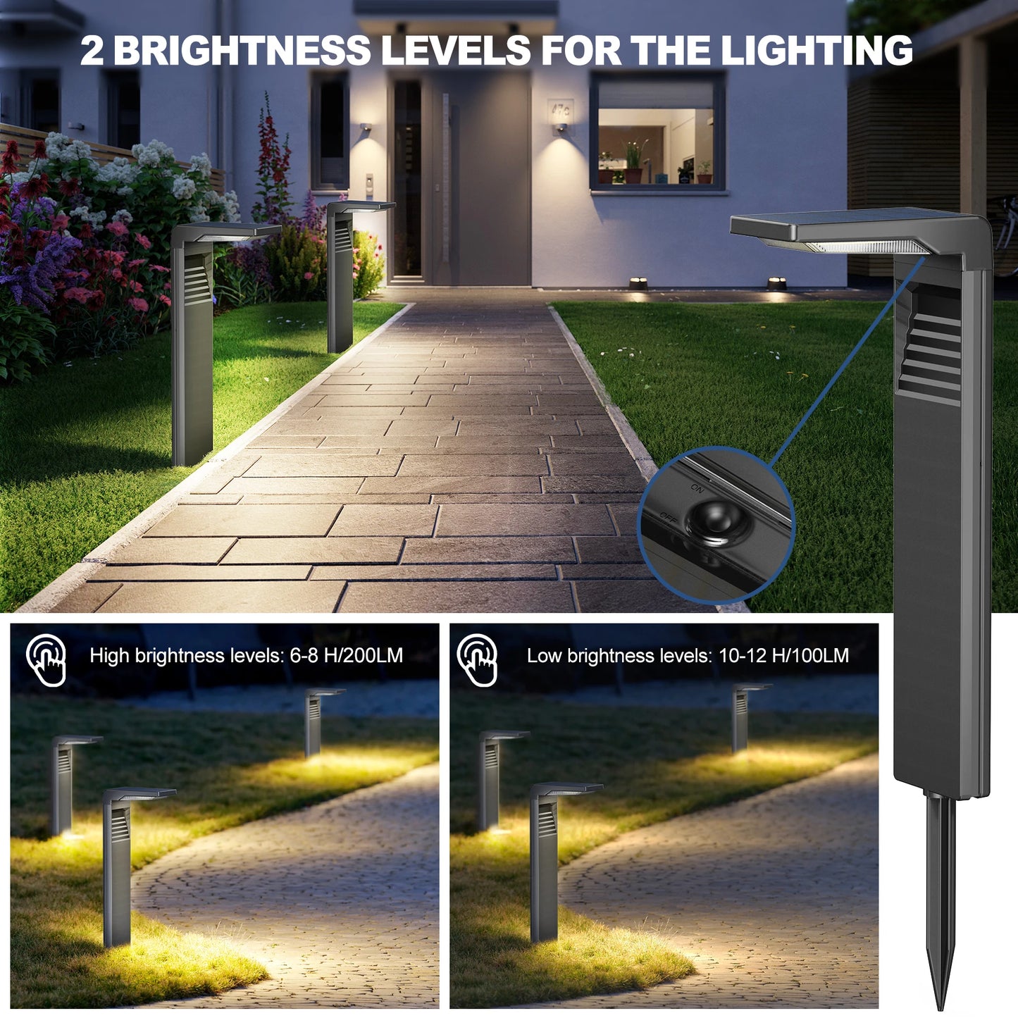 4/6/8/10/12Pcs Solar Garden Light IP64 Waterproof Outdoor LED solar lamps path lights warm white, backyards, gardens, lawn light