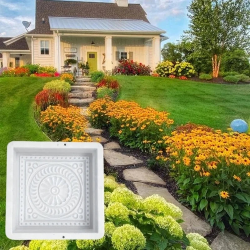 Making Tools Road Concrete Molds DIY Paving Casting Stepping Stone Square Brick Antique Landscape Yard Decor Garden Reusable