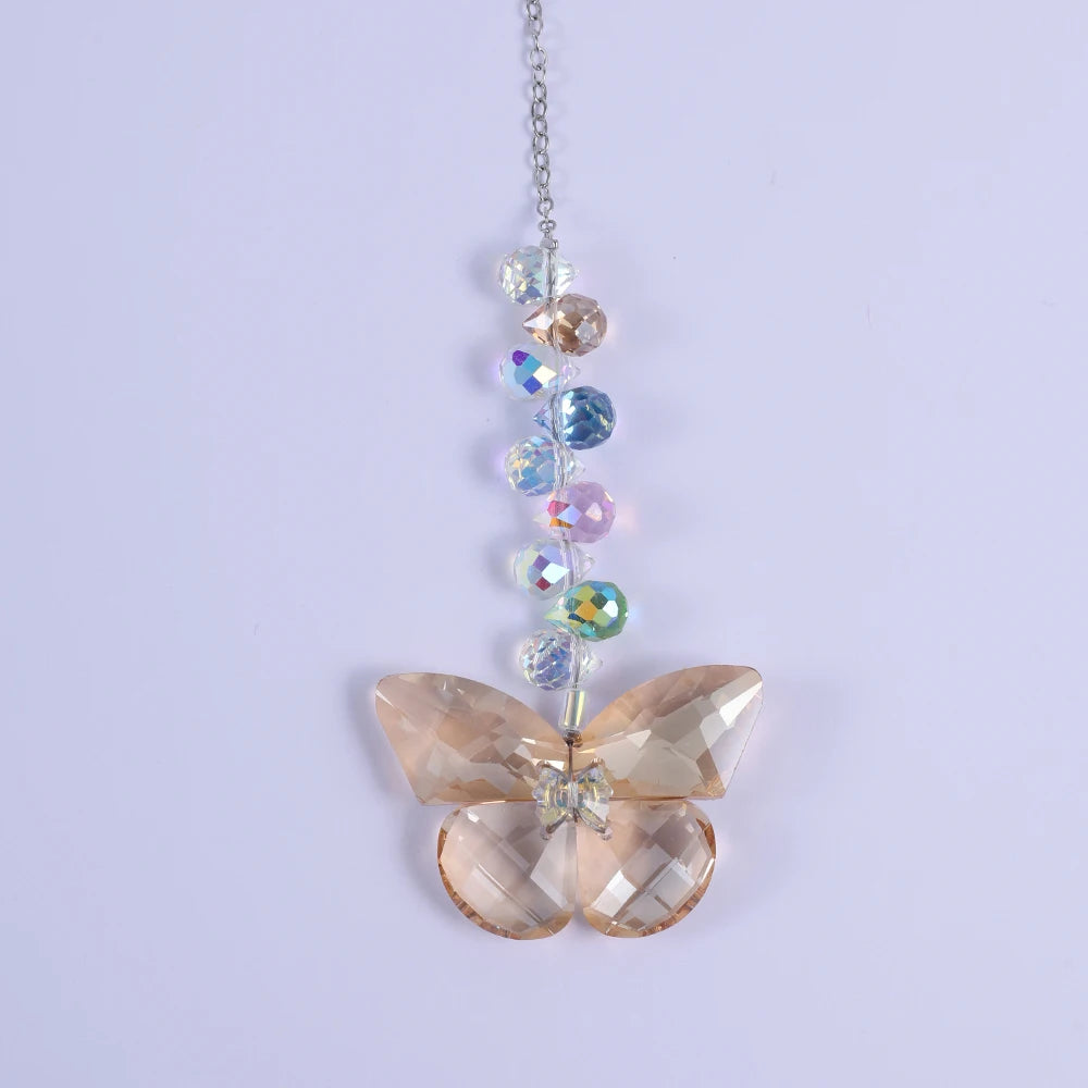 Crystal Butterfly Suncatchers for Window Hanging Ornaments, Rainbow Maker Sun Catchers Indoor Outdoor Patio Garden Decor Gifts