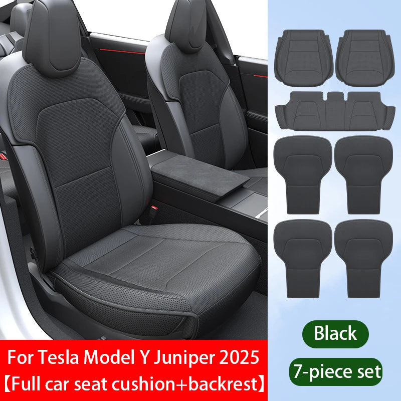 Car Seat Mats For Tesla Model Y Juniper 2025 Breathable All Season Back Seat Pad Protector Covers Nappaleather Cushion Accessori