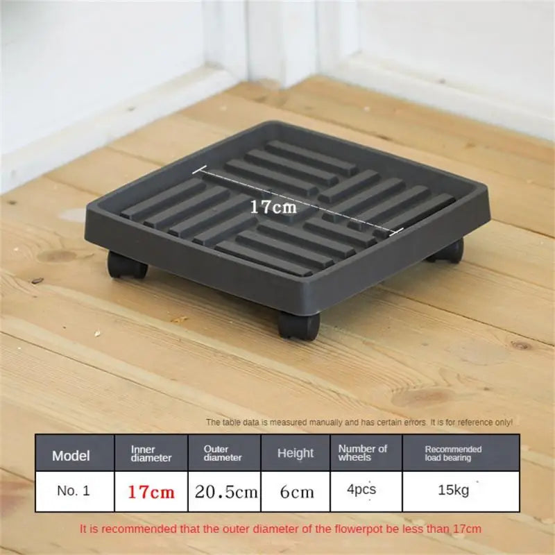 Flower Pot Stand Trays With Wheels Multifunctional Flower Disc Base Durable Movable Round Square Bonsai Plants Trays Home Decor