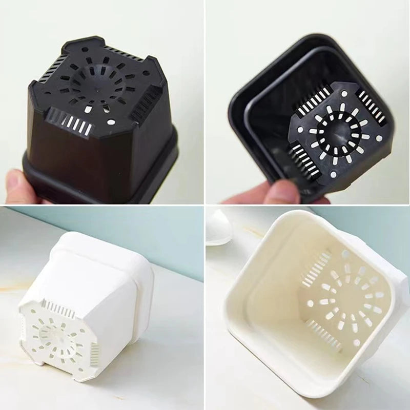 New Thicken Flower Pots Succulents Plant Small Square Planter Cactus Mini Bonsai Pot Tray Creative Home Office Decor Garden Tool