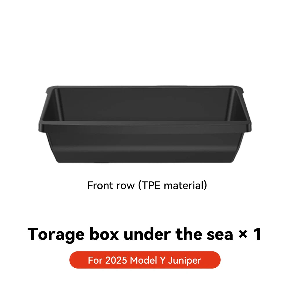 YZ For Tesla Model Y Juniper 2025 Under Seat TPE Hidden Storage Box Drawer Car Organizer Accessories For Tesla Car Accessories