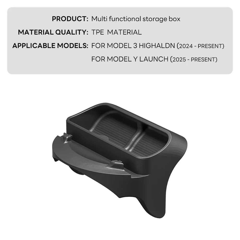 For New Tesla Model Y Juniper 2025 Model 3 Highland Steering Wheel Silicone Mobile Phone Holder Storage Box Sunglasses Stand