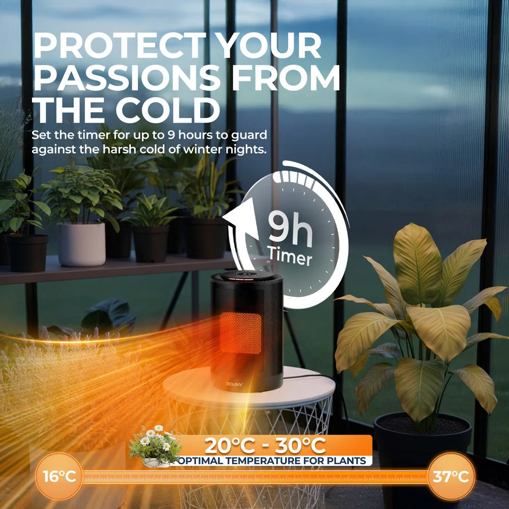 Portable Desktop Electric Space Heater, 80°Oscillating, 1200W PTC Ceramic Heater Fan for Bedroom, Office, Indoor Heating, Black