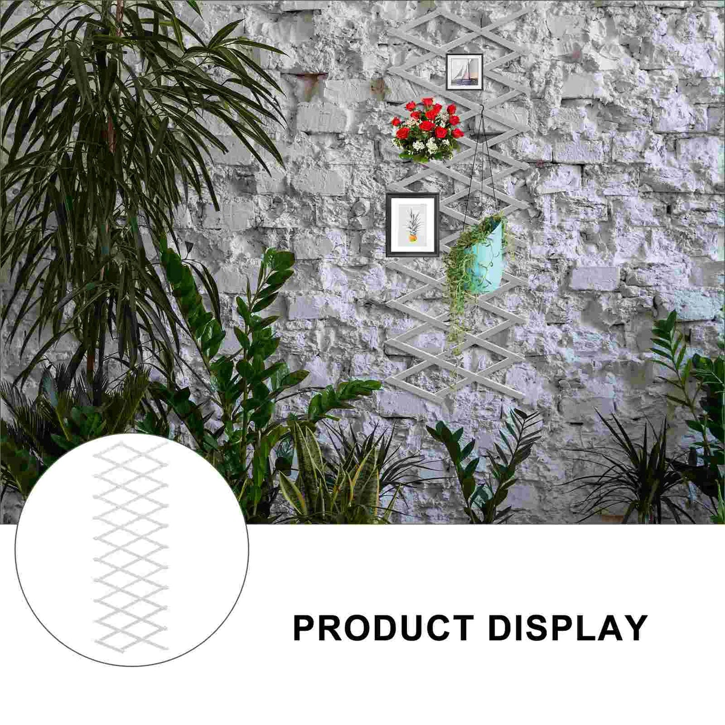 1pc Premium Natural Wood Anti Corrosion Expandable Garden Fence Decorative Wooden Yard Border Plant Climbing Support