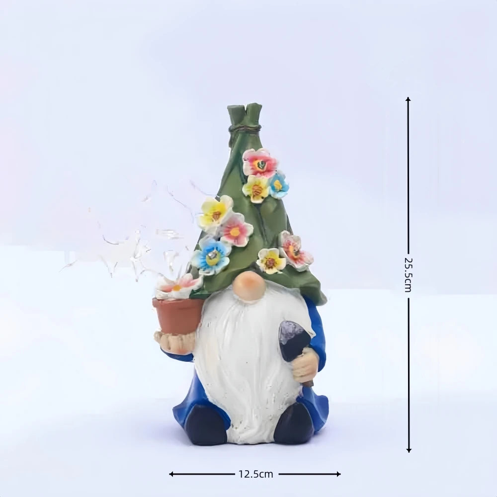 Gnome Garden Decor Statue Solar Gnomes Decorations for Yard with String Light Outdoor Decorations for Patio Mom Gift