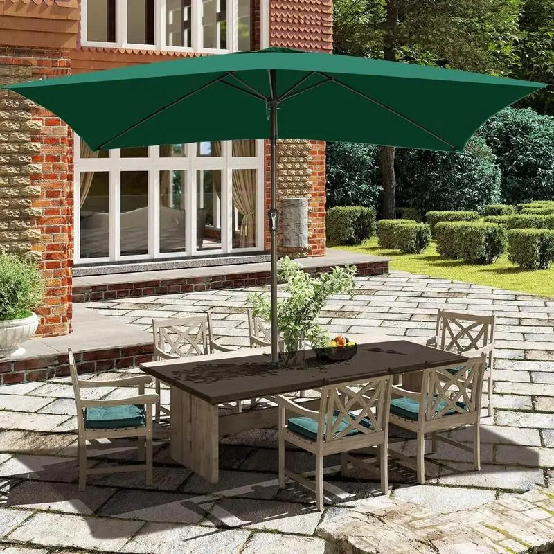 Outdoor Umbrella Replacement Canopy 6.6x10ft Rectangle Cantilever Umbrella UV Protection Heavy Duty Parasol Top Garden